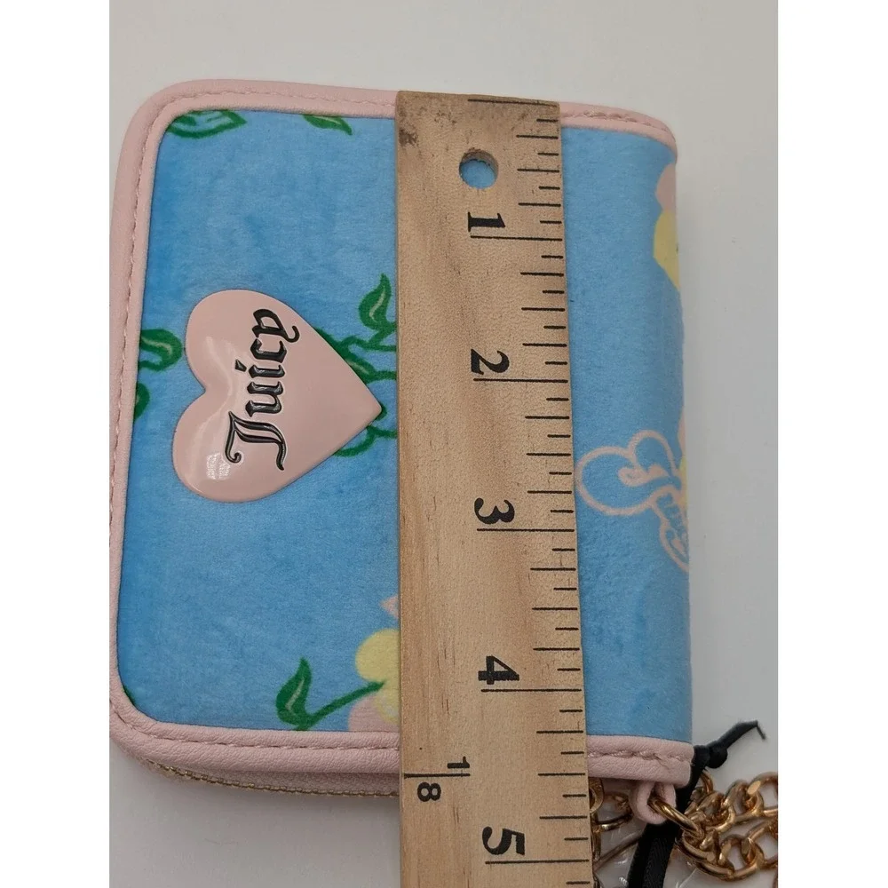 Juicy Couture Wallet Women OS Blue Retro Juicy Cherry Gelato Small Back ID Y2K‎